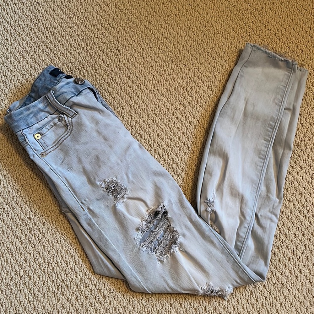 Aeropostale Light Blue Distressed Jeggings